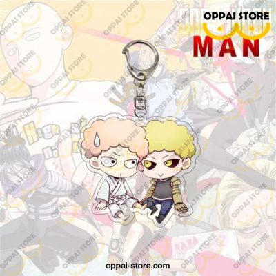 2021 New One Punch Man Keychain Figures Acrylic Double-Sided Pendant Opm Cute