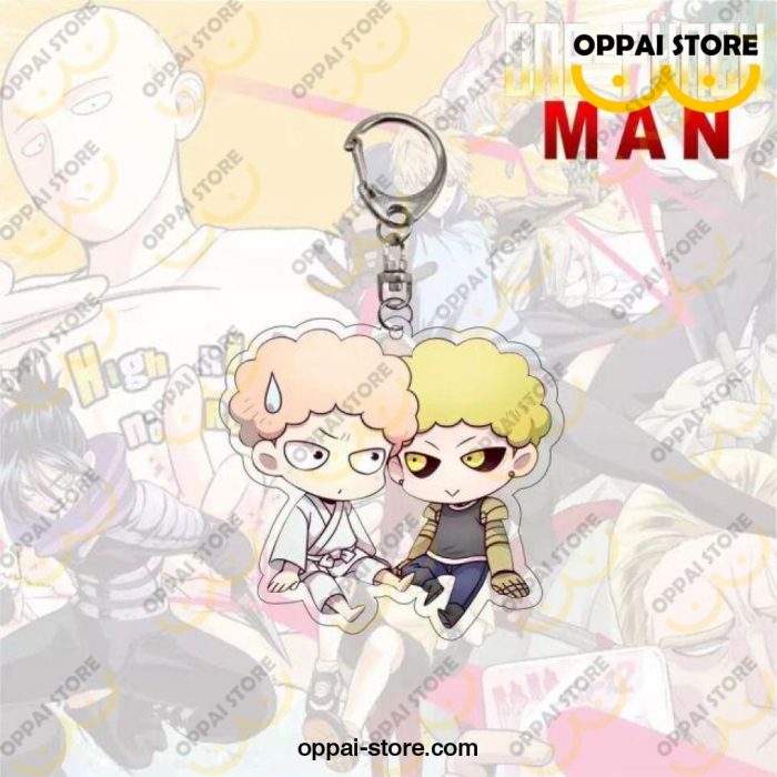 2021 New One Punch Man Keychain Figures Acrylic Double-Sided Pendant Opm Cute