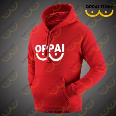 2021 One Punch Man Oppai Hoodie Red / S