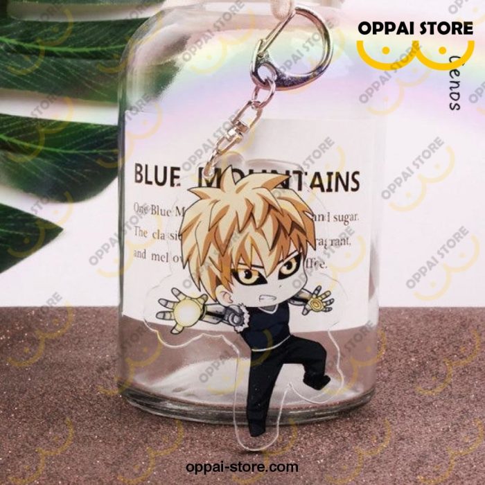 6Cm One Punch Man Keychain Figure Acrylic Pendent Keyring Genos