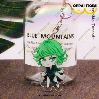 6Cm One Punch Man Keychain Figure Acrylic Pendent Keyring Tatsumaki