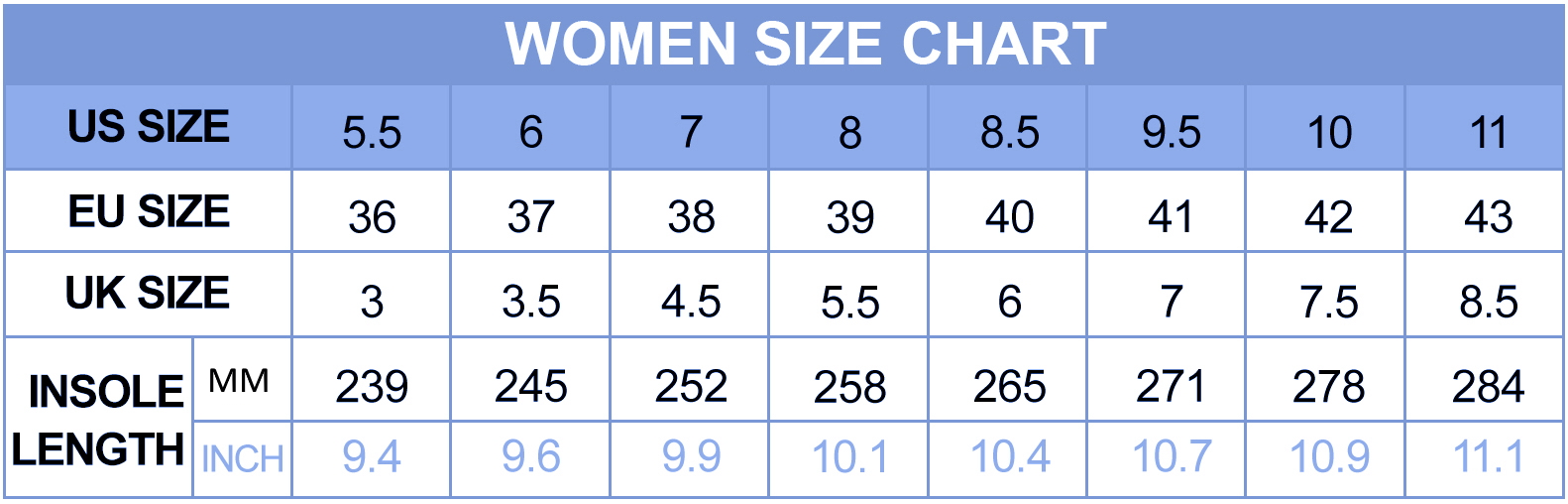 JD women size - Oppai Store