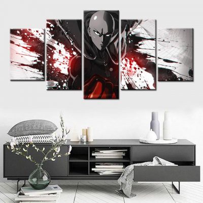 One Punch Man Poster Wall Art Pictures Canvas HD Printed Modern Home Decorative Modular Framework 5 1 - Oppai Store