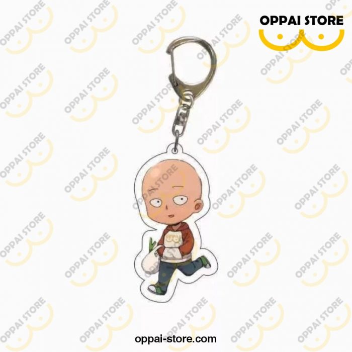 Cute One Punch Man Double Sided Acrylic Keychain Saitama 1