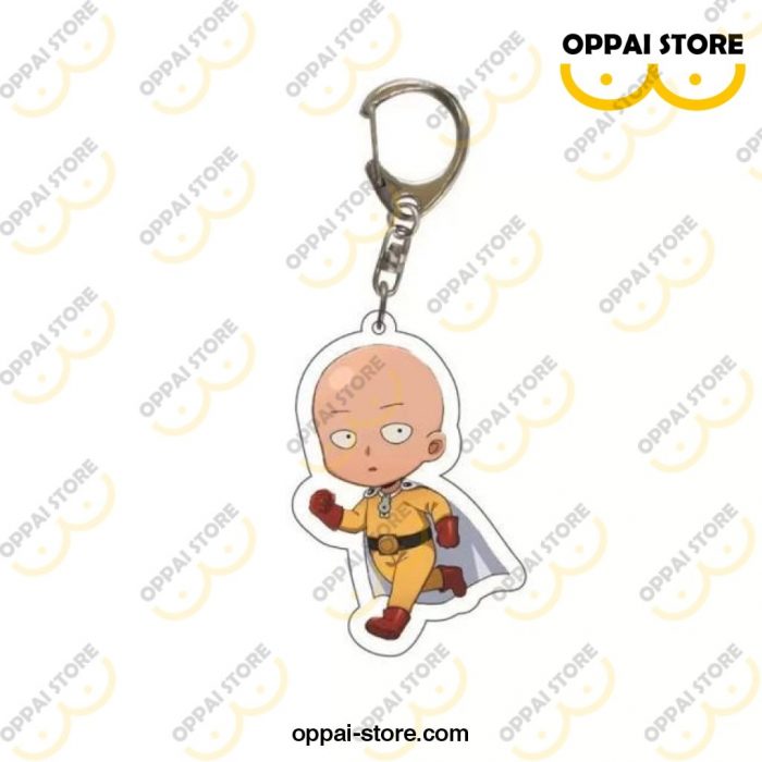 Cute One Punch Man Double Sided Acrylic Keychain Saitama 2