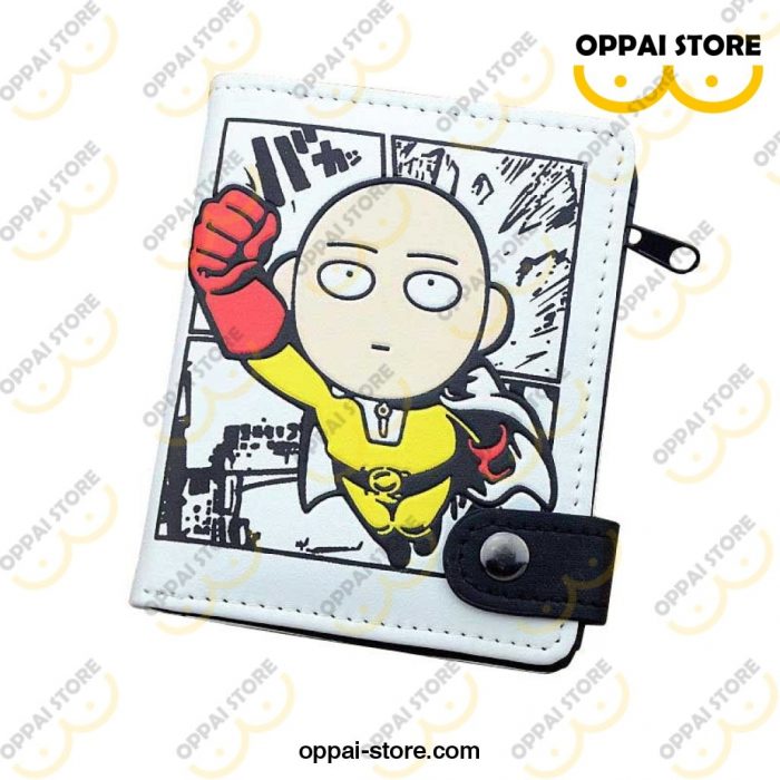 Cute One Punch Man Saitama Pu White Zero Wallet