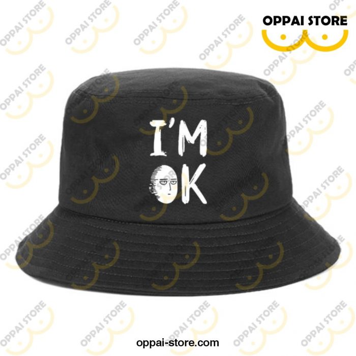 I Am Ok One Punch Man Funny Bucket Caps Black