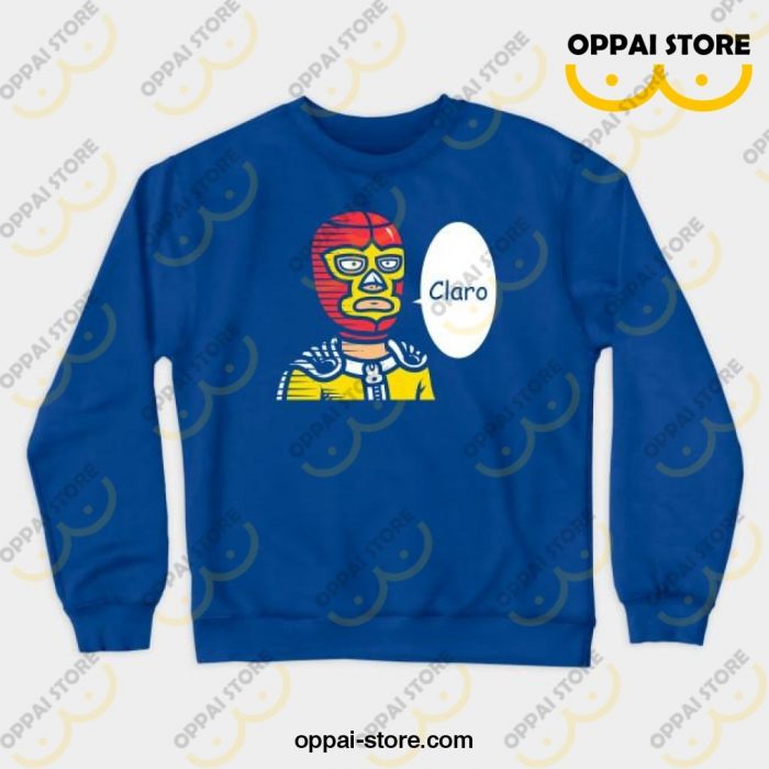 One Punch Macho Crewneck Sweatshirt Blue / S