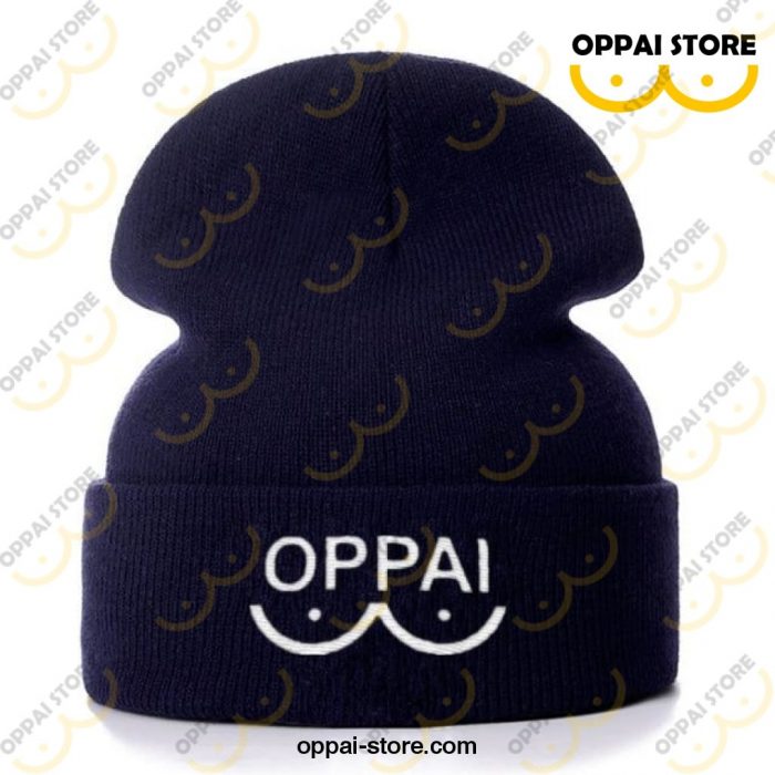 One Punch Man Oppai Beanie Dark Blue