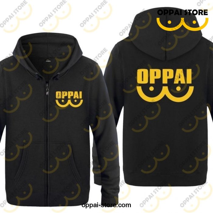 One Punch Man Oppai Hoodie Jacket Xxxl / Black