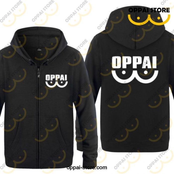 One Punch Man Oppai Hoodie Jacket Xxxl / Black 2