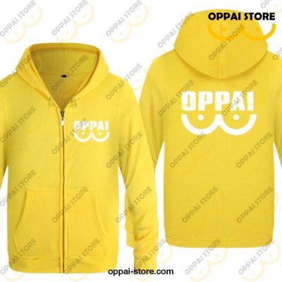 One Punch Man Oppai Hoodie Jacket Xxxl / Yellow 2