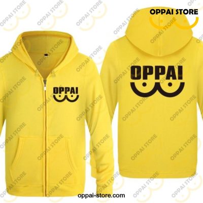 One Punch Man Oppai Hoodie Jacket Xxxl / Yellow