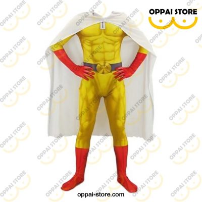 One Punch Man Saitama Cosplay Costumes Jumpsuits Outfits With Cloak/cape Jumpsuit Cloak / S(Kid)