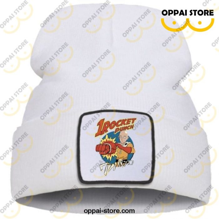 One Punch Man Saitama Hero Beanie Hat White / China Size