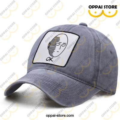 One Punch Man Saitama Ok Hat Gray / Adjustable