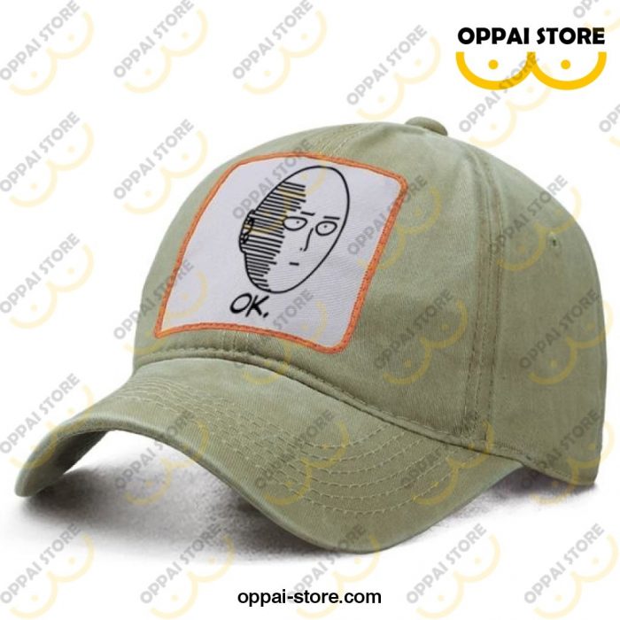 One Punch Man Saitama Ok Hat Khaki / Adjustable