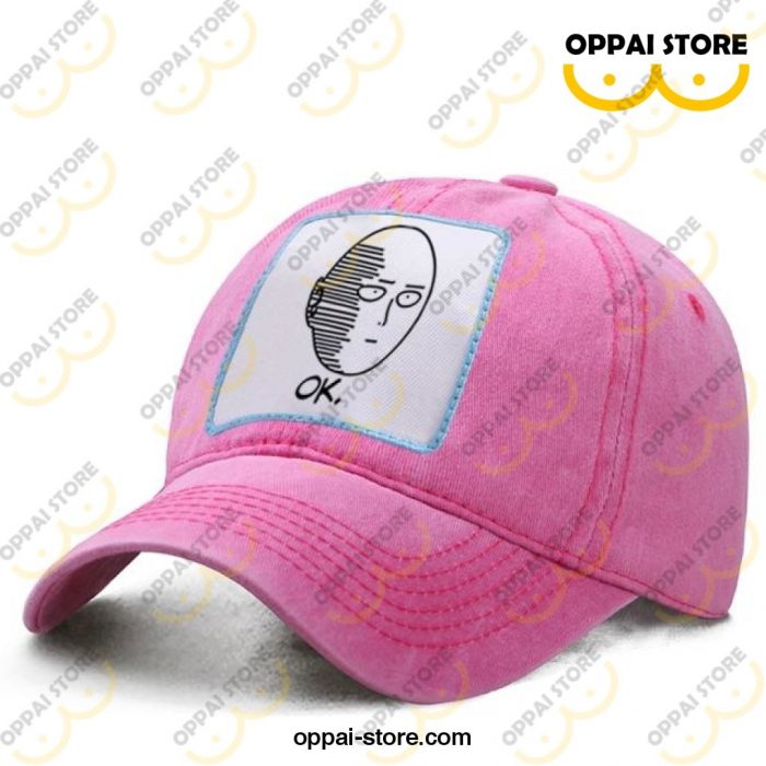 One Punch Man Saitama Ok Hat Rose Red / Adjustable