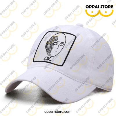 One Punch Man Saitama Ok Hat White / Adjustable