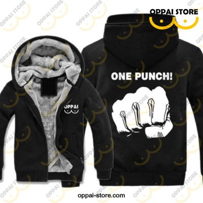 One Punch Thicken Hooded Jacket M / Black
