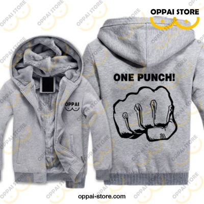 One Punch Thicken Hooded Jacket M / Gray