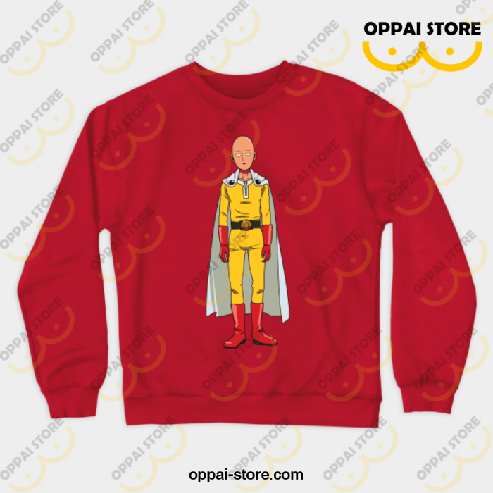 Saitama Crewneck Sweatshirt Red / S