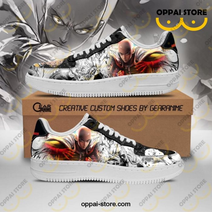 Saitama One Punch Man Air Force Sneakers Anime Custom Shoes - Ladonest