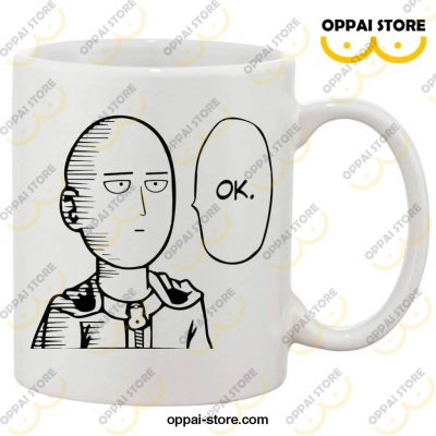Saitama One Punch Man Ok Ceramic Mug