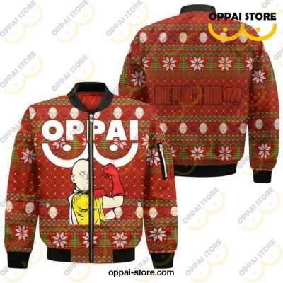 Saitama Oppai Ugly Christmas Sweater One Punch Man Anime Xmas Gift - Ladonest