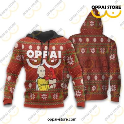 Saitama Oppai Ugly Christmas Sweater One Punch Man Anime Xmas Gift - Ladonest