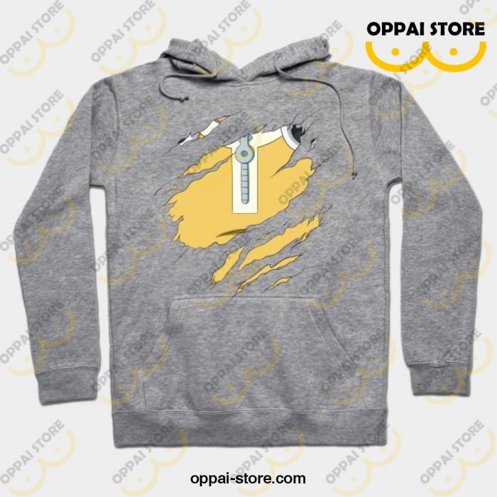 Saitama Rip Hoodie Gray / S