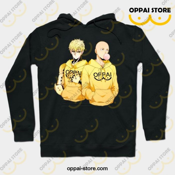 Saitama Vs Genos Hoodie Black / S