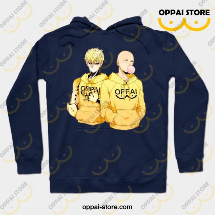 Saitama Vs Genos Hoodie Navy Blue / S