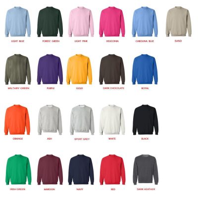 sweatshirt color chart - Oppai Store