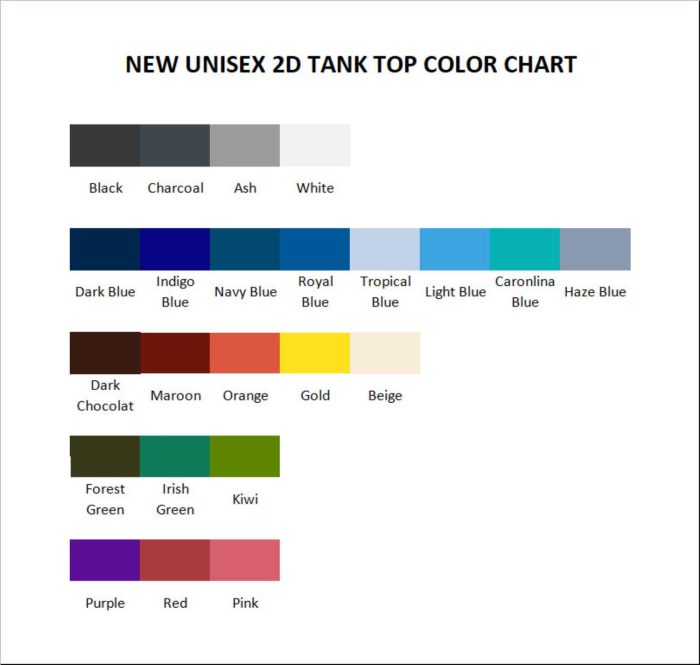 tank top color chart - Oppai Store